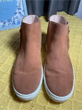 kate spade Suede Ankle Boots in Brown with White Soles